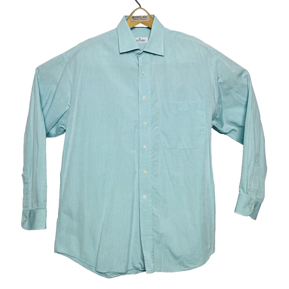 Fabio Inghirami Mens Lt Blue Cotton Button Down Shirt w/ Pocket Size 15.75/40